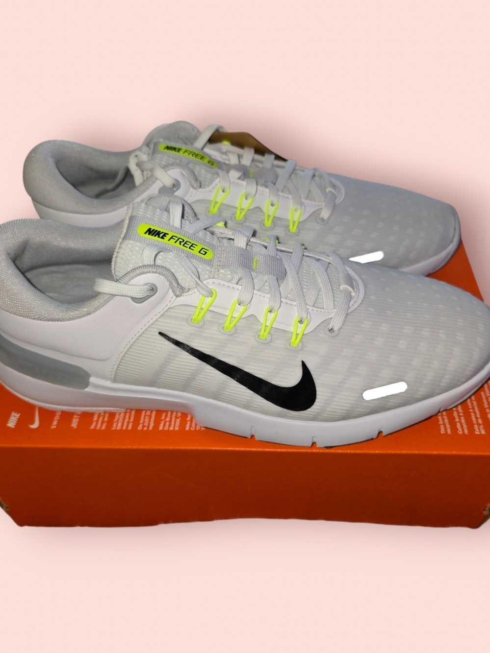 Nike White and Neon Yellow Golf Trainers Mens Size 10 - FQ7875-101